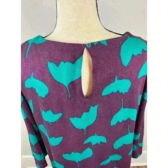 White Stuff UK Women's Midi Dress Size 16UK Purple Teal Pockets Half Sleeve L - Picture 8 of 12